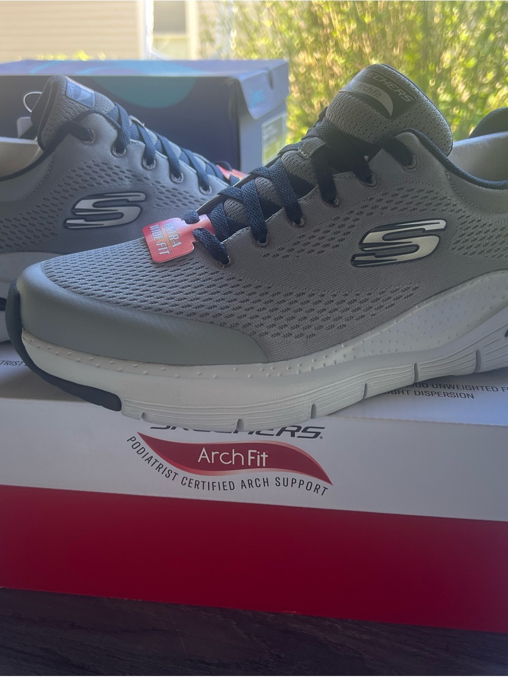 Skechers Arch Fit Men's Gray Athletic Sneakers size 12 Extra Wide Fit #232040WW